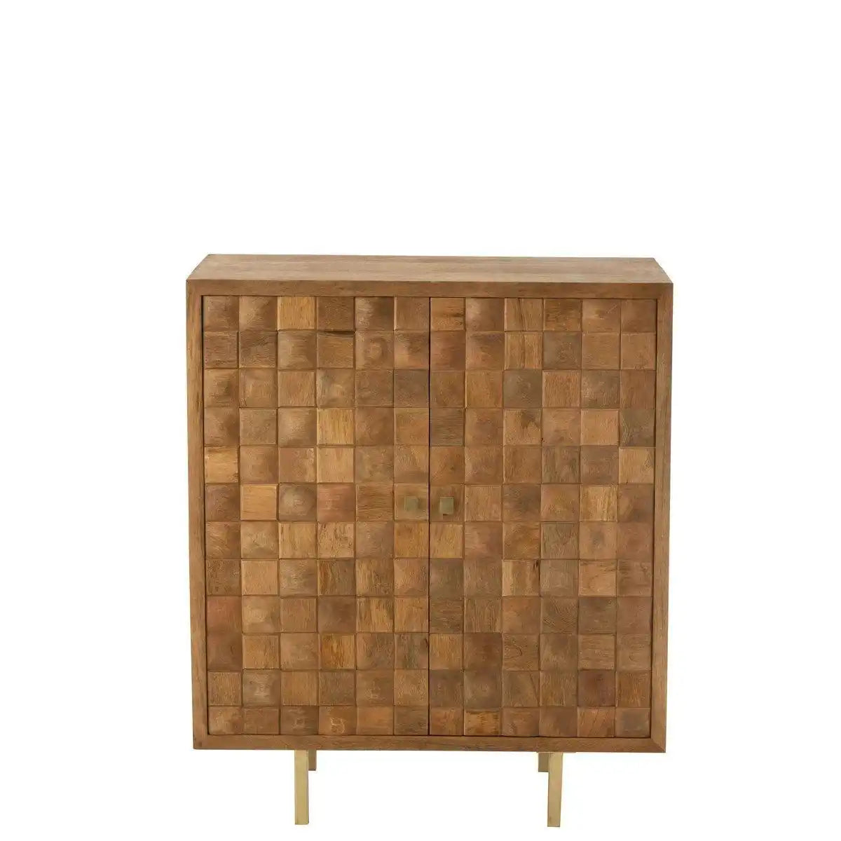 J-Line Schrank Nino Metall/Mangoholz Natur/Gold - HomeDesign Knaus