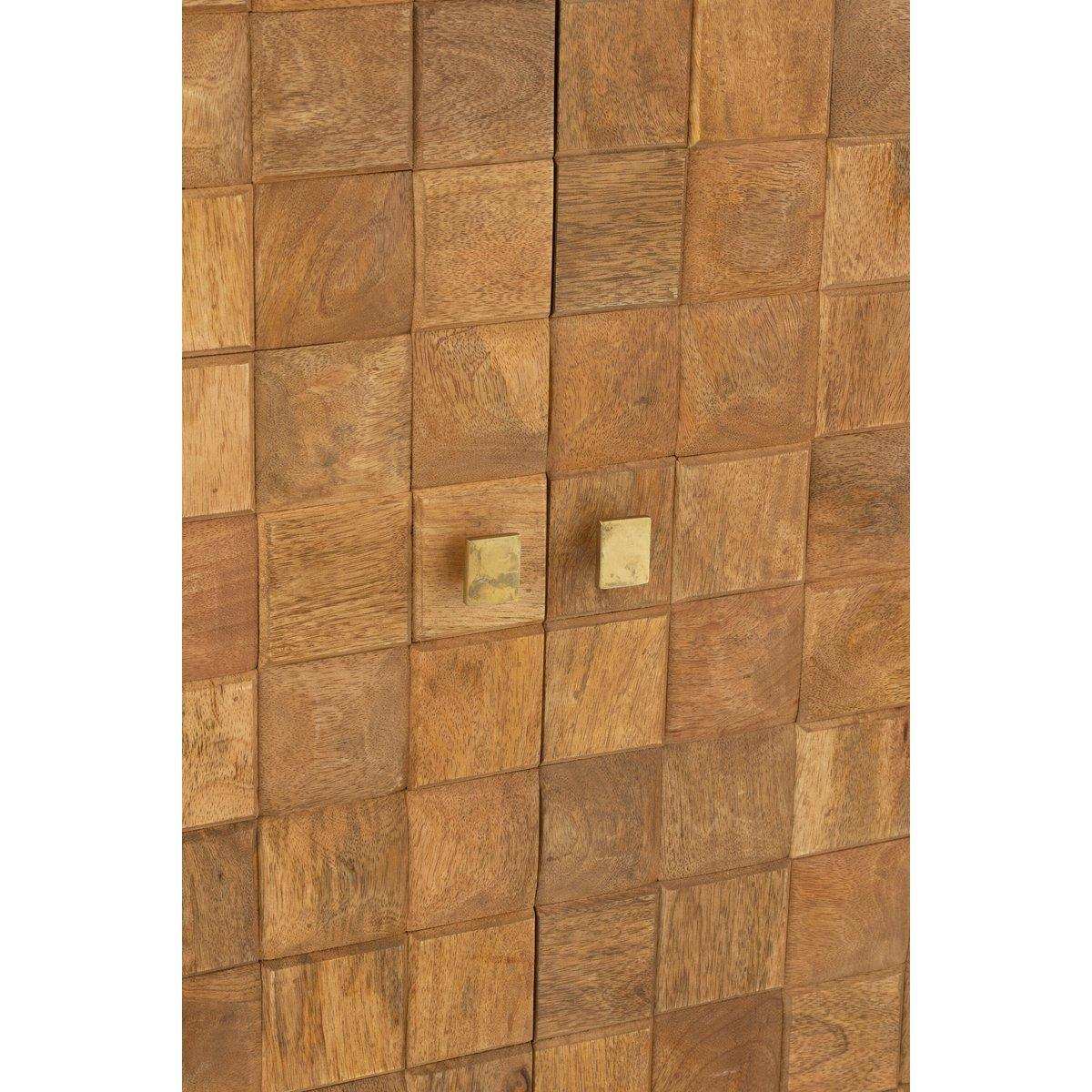 J-Line Schrank Nino Metall/Mangoholz Natur/Gold - HomeDesign Knaus