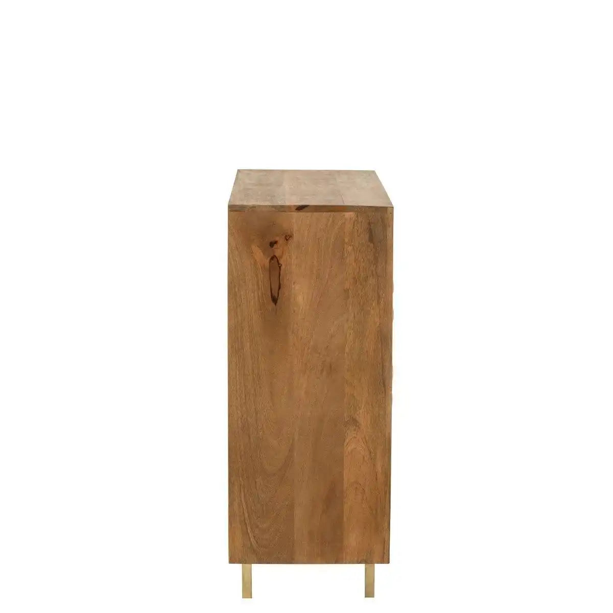J-Line Schrank Nino Metall/Mangoholz Natur/Gold - HomeDesign Knaus