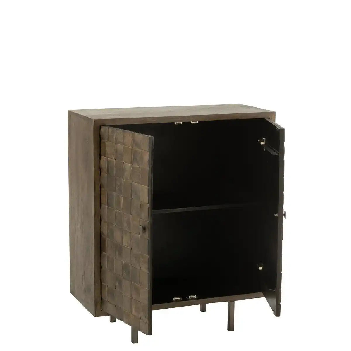 J-Line Schrank Pino Metall/Mangoholz Braun/Grau - HomeDesign Knaus