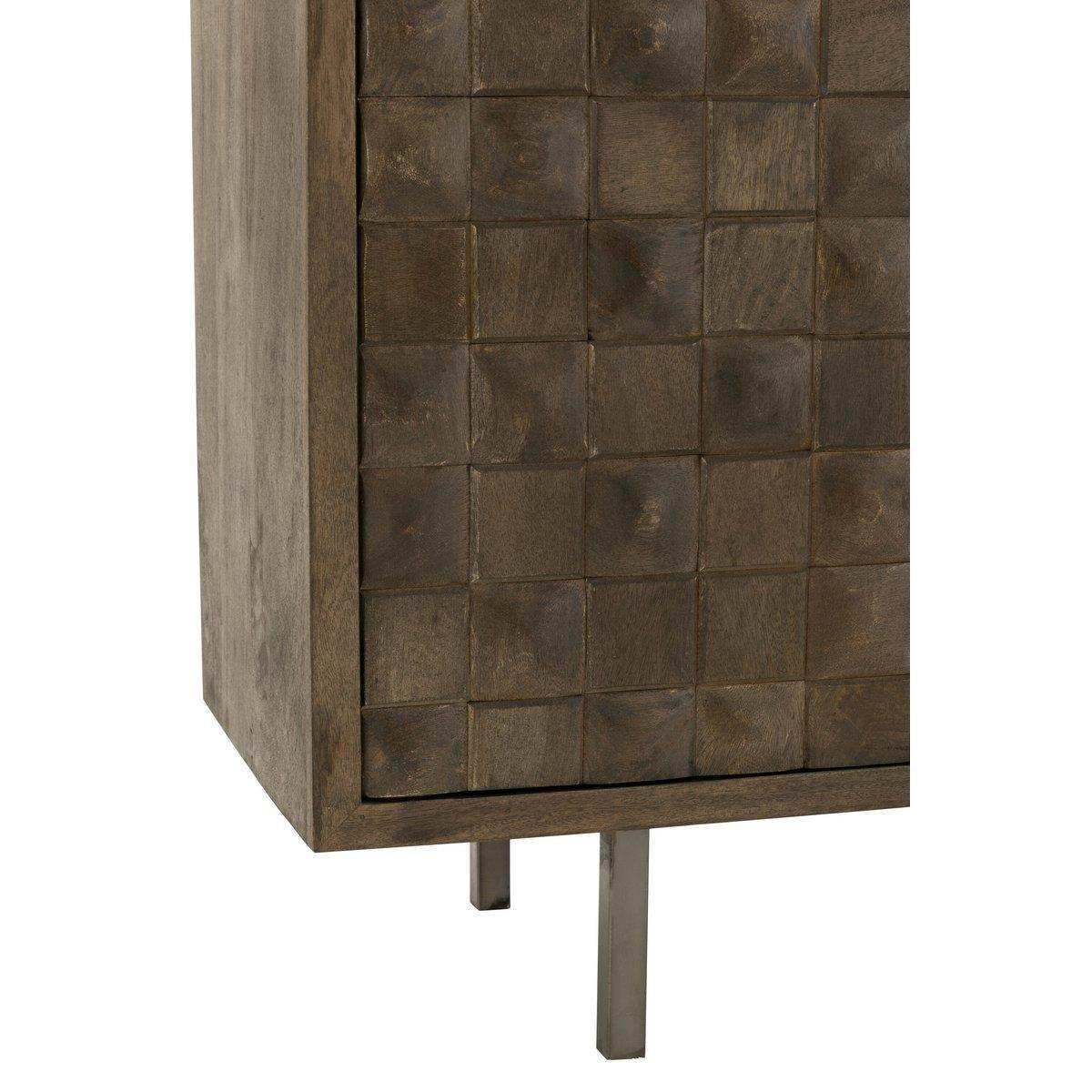 J-Line Schrank Pino Metall/Mangoholz Braun/Grau - HomeDesign Knaus