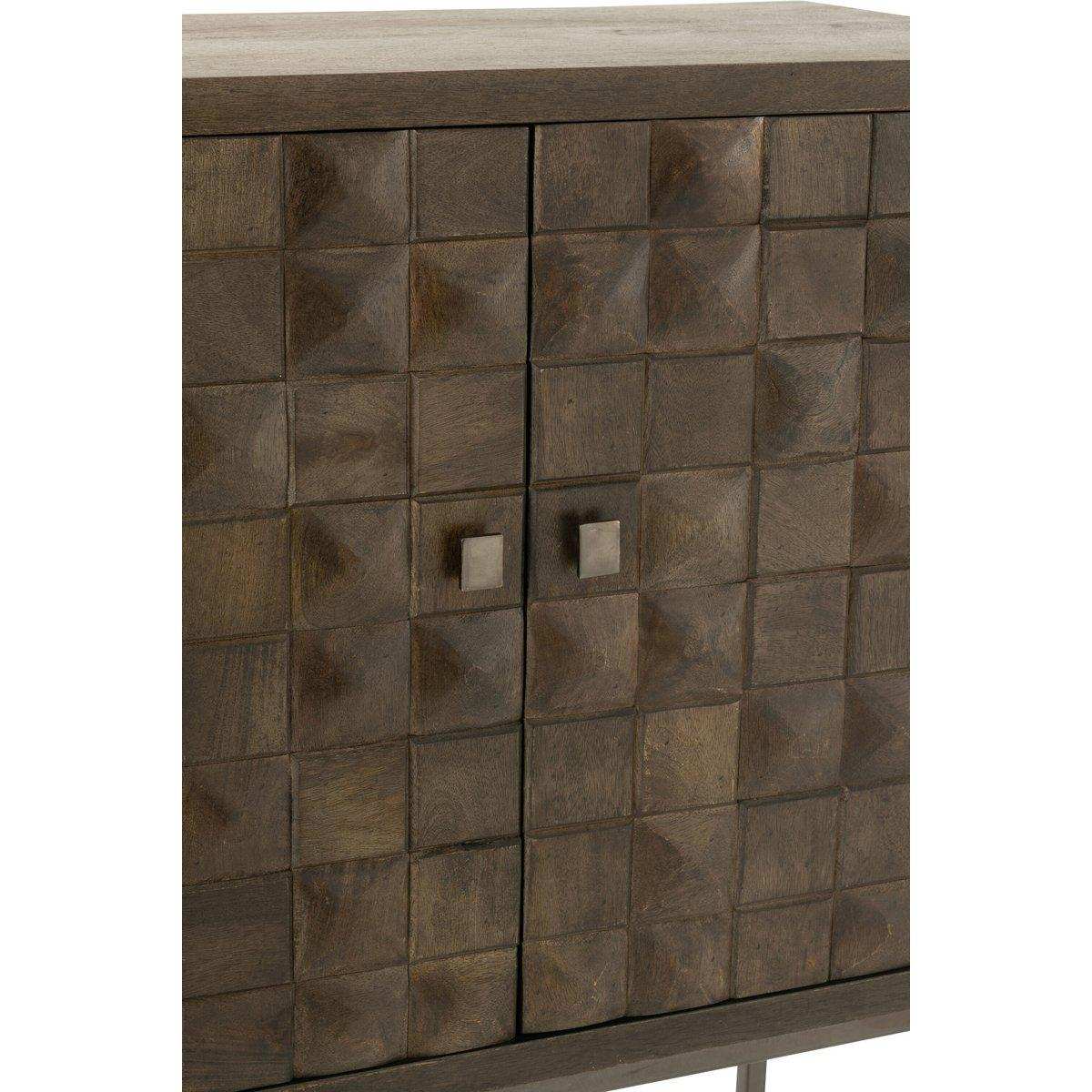 J-Line Schrank Pino Metall/Mangoholz Braun/Grau - HomeDesign Knaus