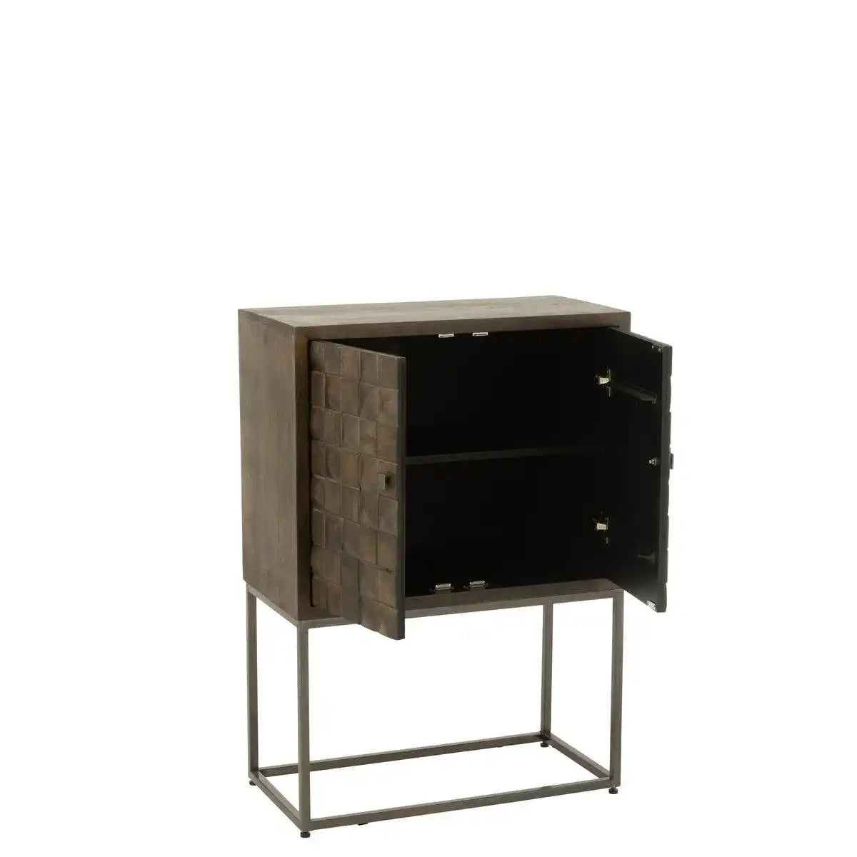 J-Line Schrank Pino Metall/Mangoholz Braun/Grau - HomeDesign Knaus