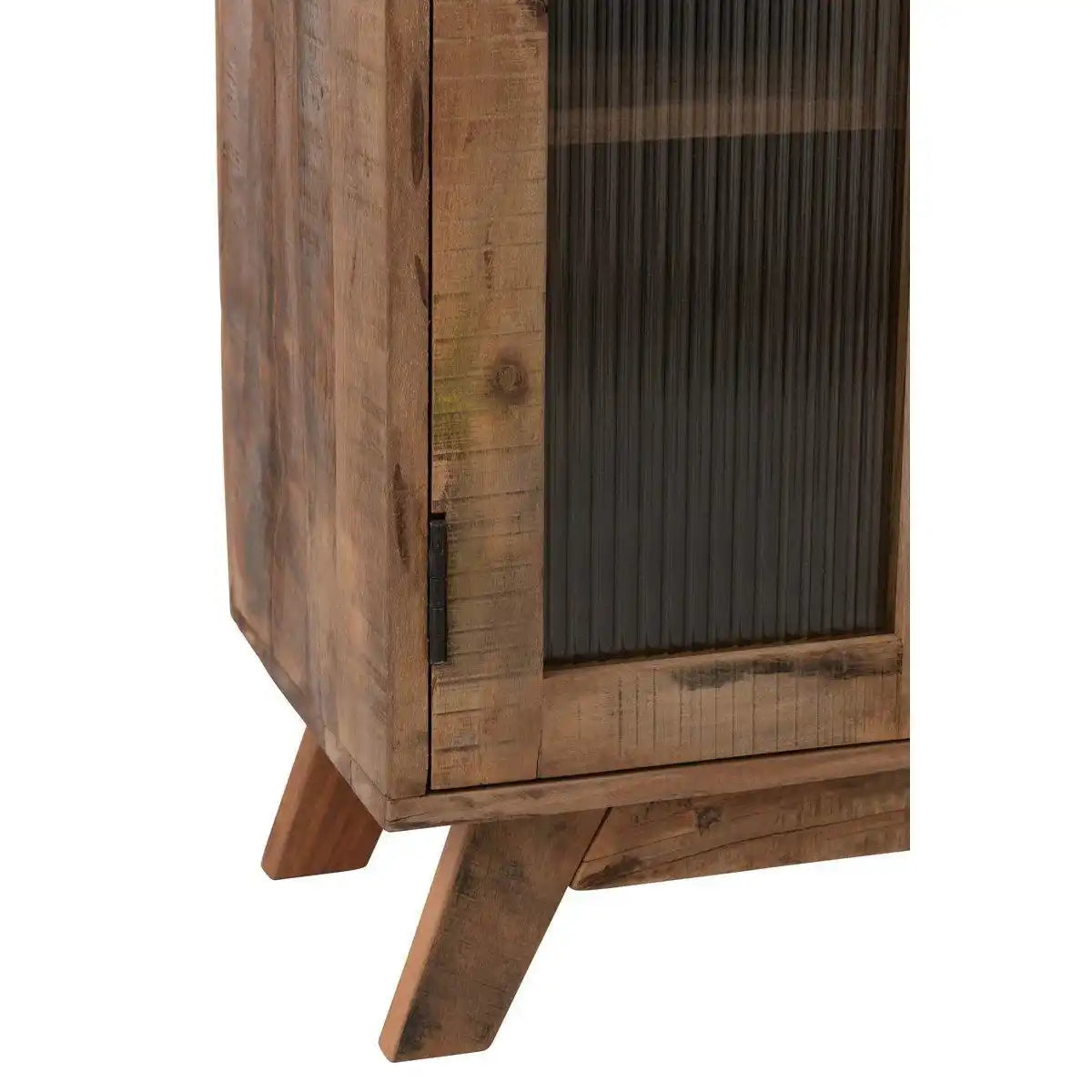 J-Line Schrank Retro recyceltes Holz/Glas Natur - HomeDesign Knaus