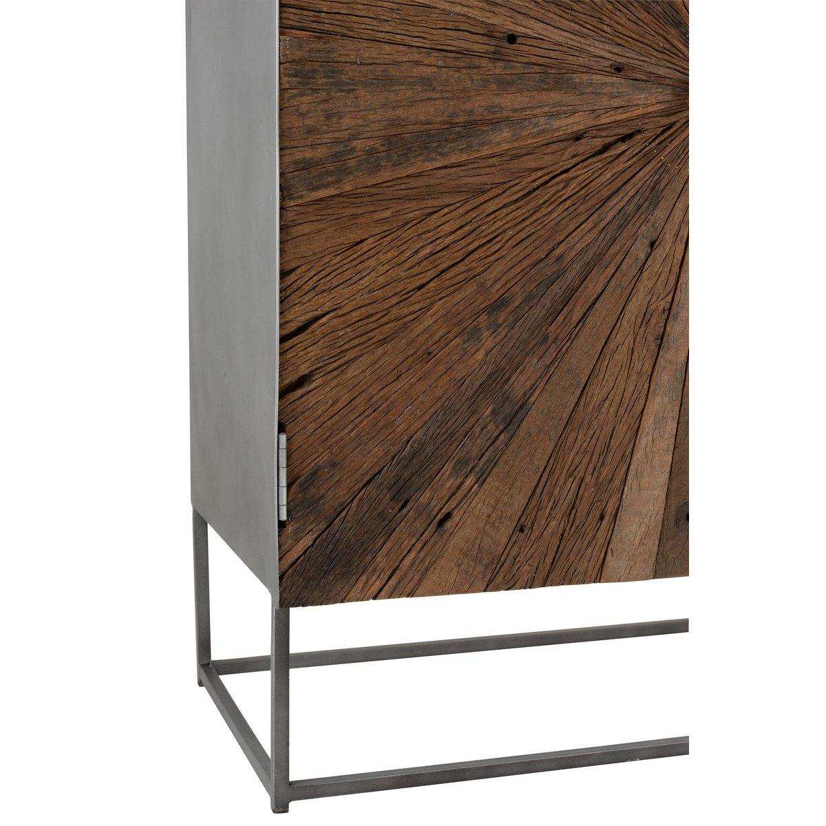 J-Line Schrank Shanil 2 Türen Holz/Eisen Natur/Grau - HomeDesign Knaus