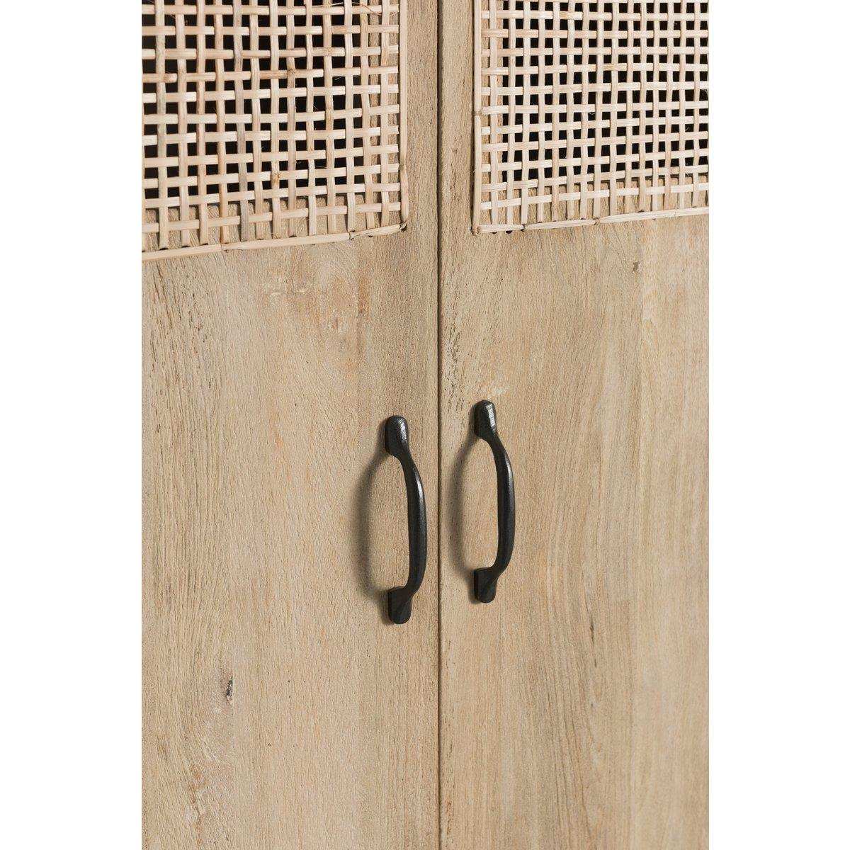 J-Line Schrank Woven – 3 Türen + 4 Schubladen – Holz – Natur - HomeDesign Knaus