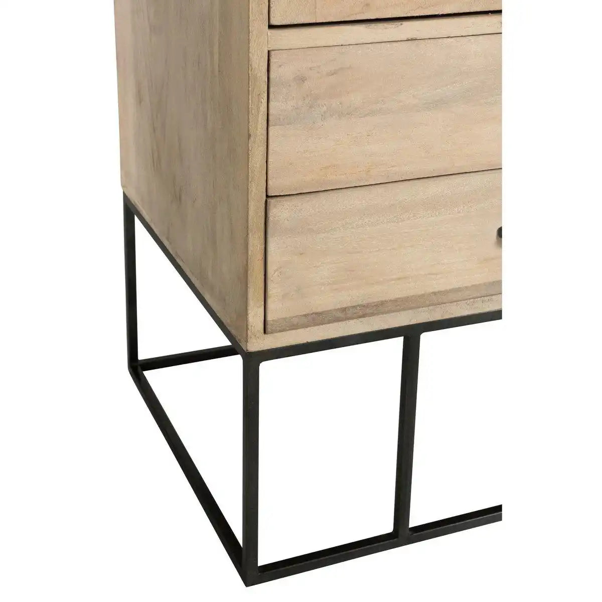 J-Line Schrank Woven – 3 Türen + 4 Schubladen – Holz – Natur - HomeDesign Knaus