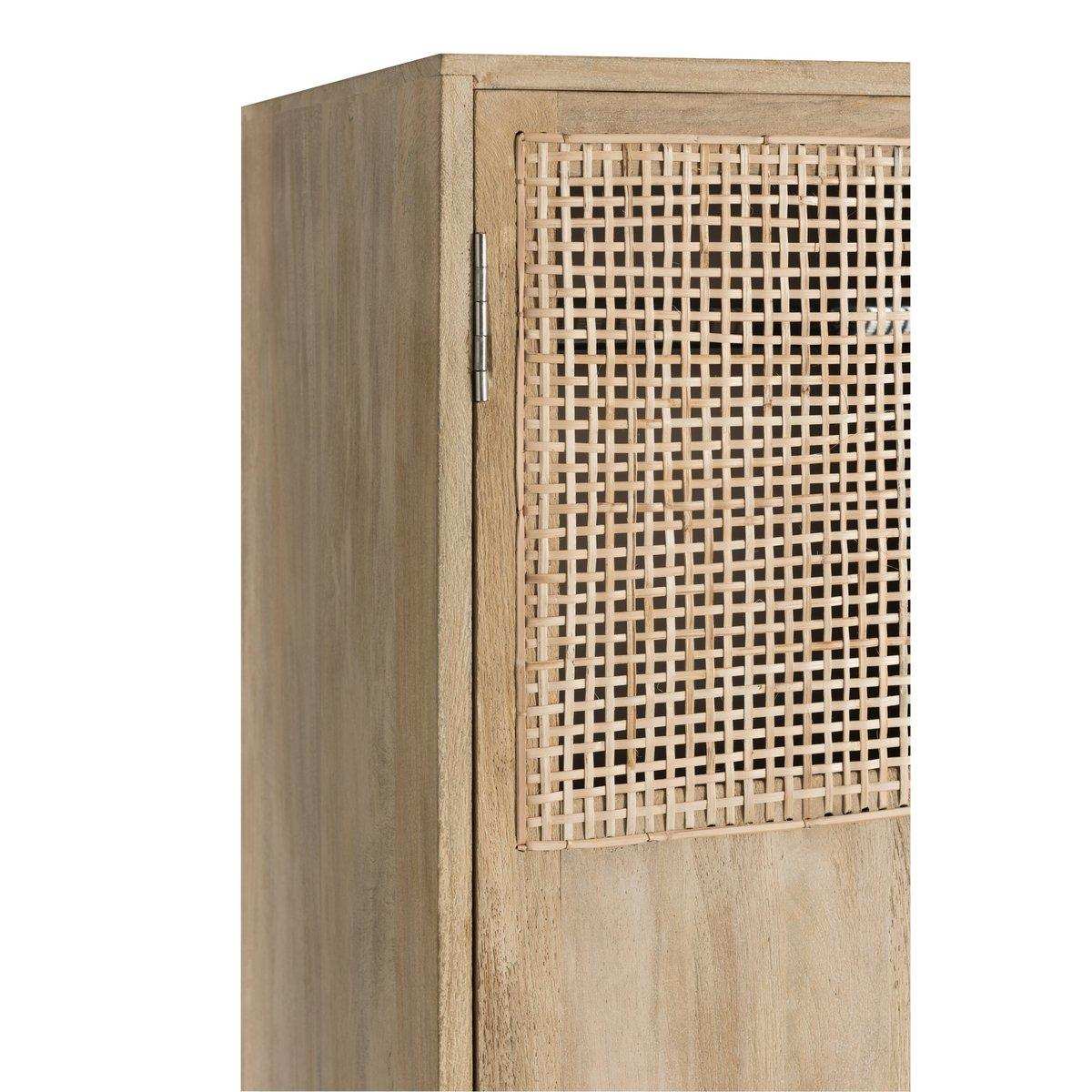 J-Line Schrank Woven – 3 Türen + 4 Schubladen – Holz – Natur - HomeDesign Knaus