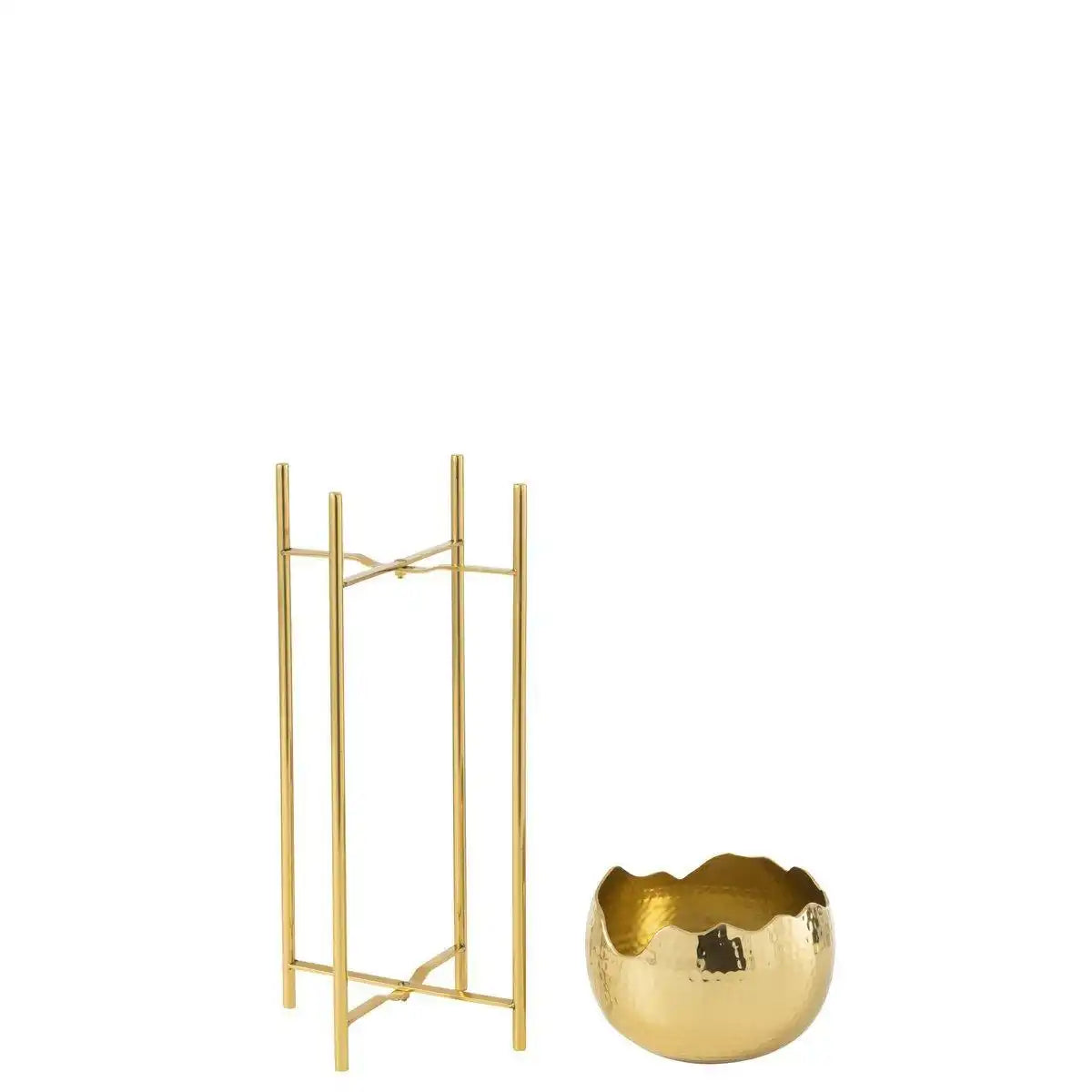 J-Line Schüssel auf Fuß - Metall - Gold - S - HomeDesign Knaus