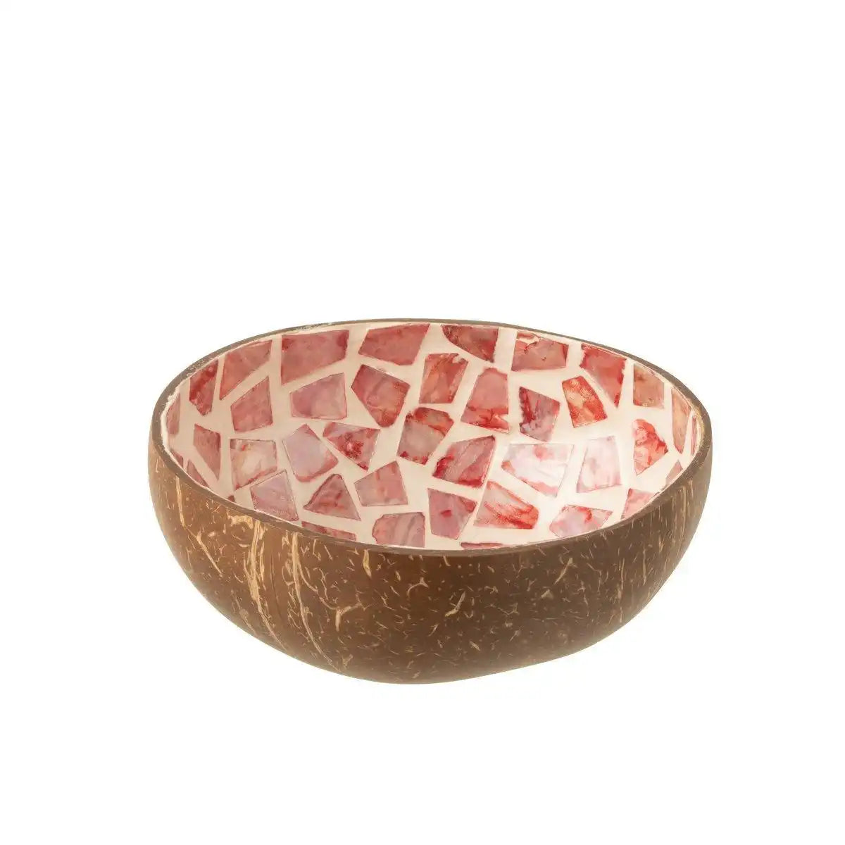J-Line Schüssel Kokosmosaik Kokosnuss + Schale Hellrosa - HomeDesign Knaus