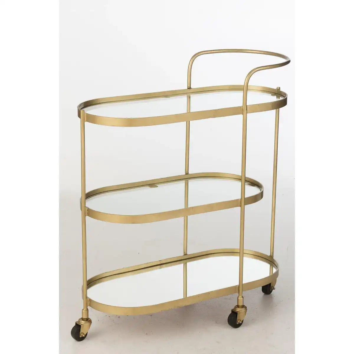 J-Line Servicewagen Ovales Metall/Spiegelgold - HomeDesign Knaus