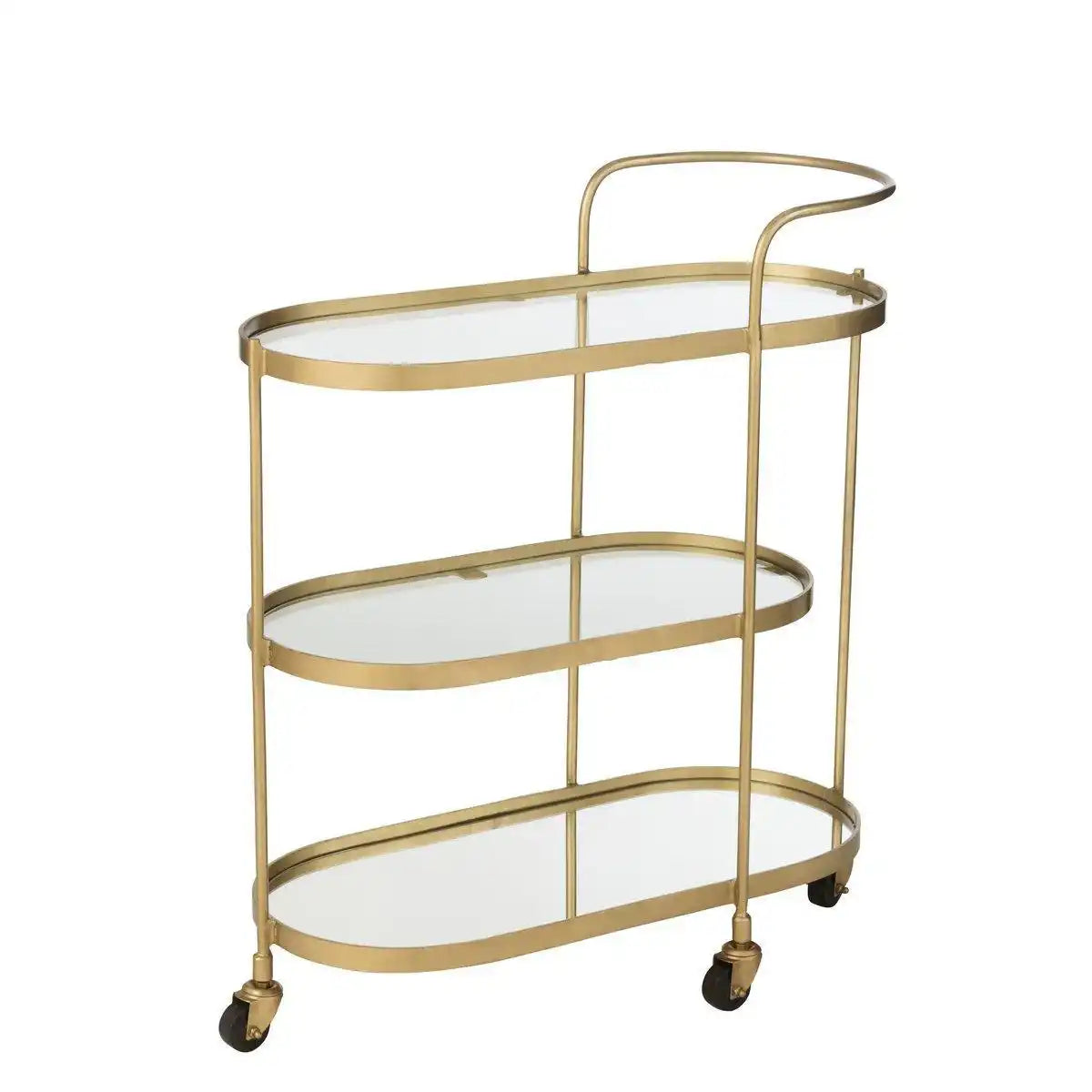J-Line Servicewagen Ovales Metall/Spiegelgold - HomeDesign Knaus