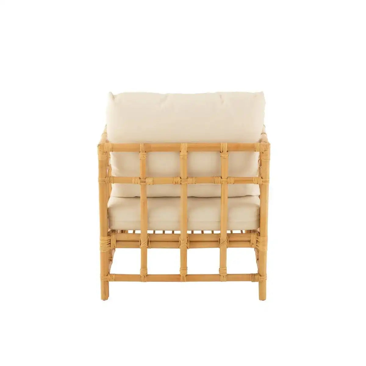 J-Line Sessel Elise + Kissen – Rattan/Textil – Natur/Weiß - HomeDesign Knaus