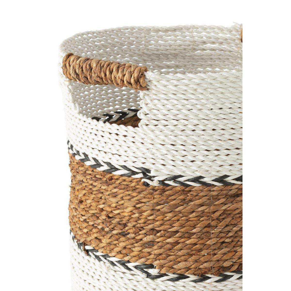 J-Line Set aus drei Körben Laura Bast Weiß/Natur - HomeDesign Knaus