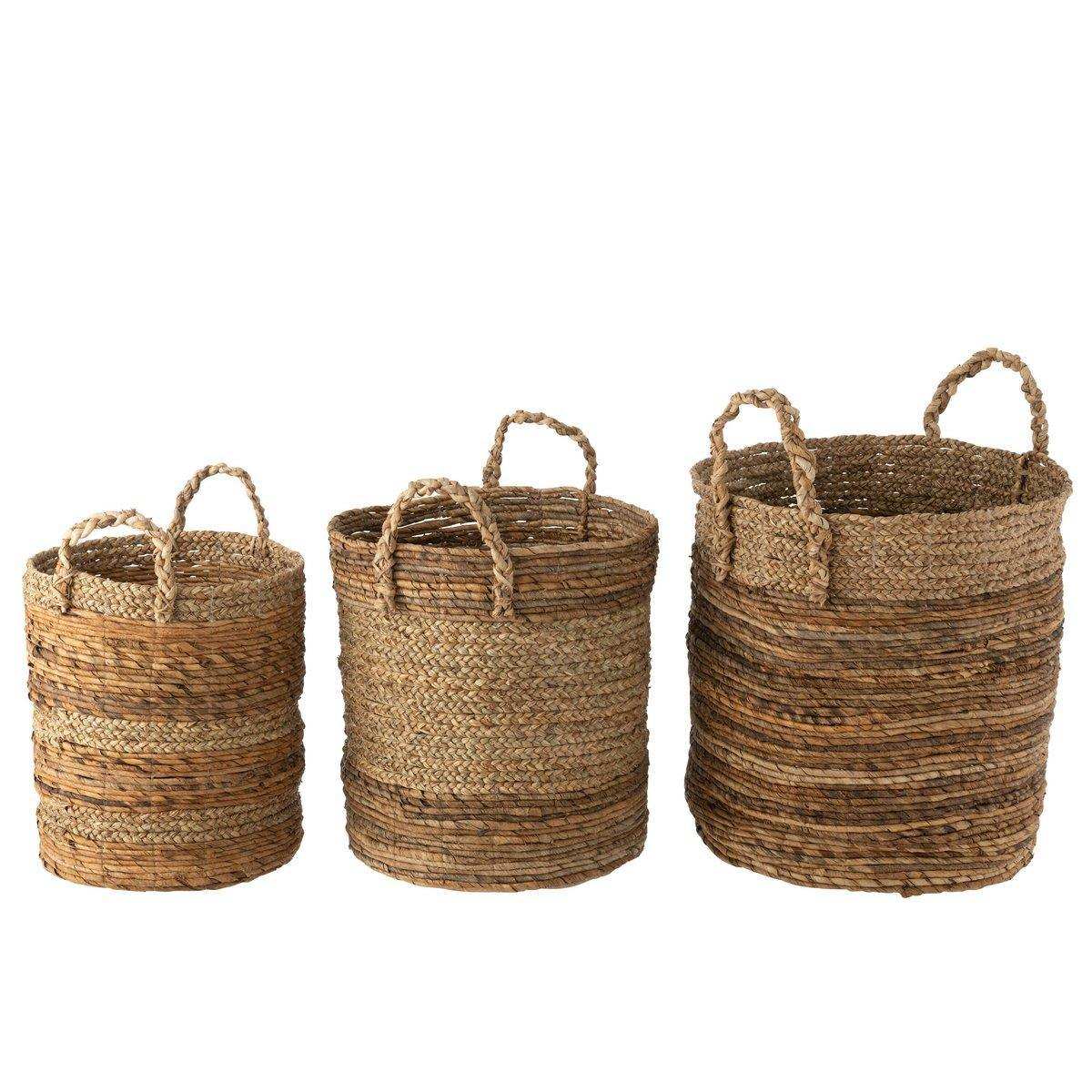 J-Line Set aus drei Körben Lucie Bast Natural - HomeDesign Knaus