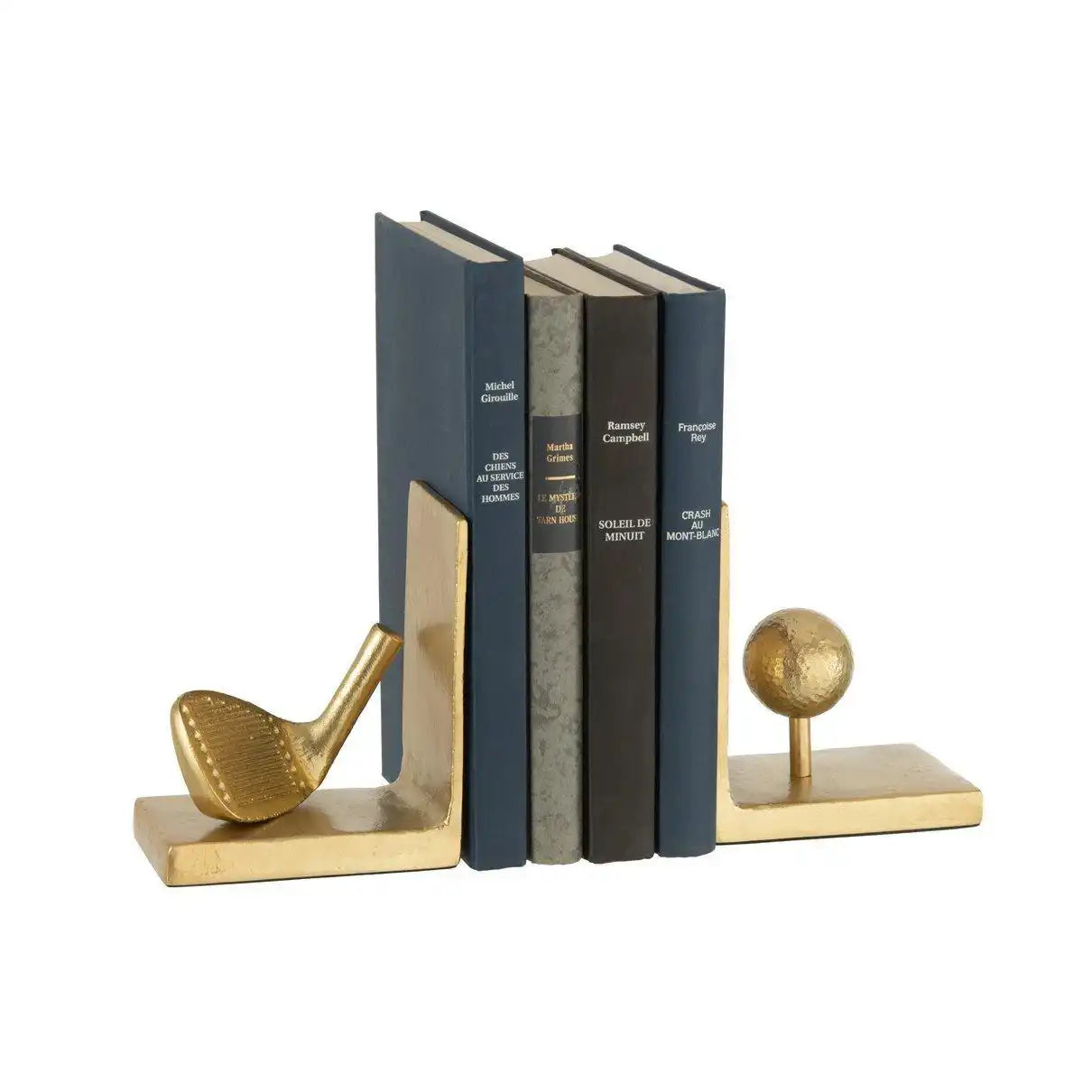 J-Line Set aus zwei Buchstützen Golf Aluminium Gold - HomeDesign Knaus
