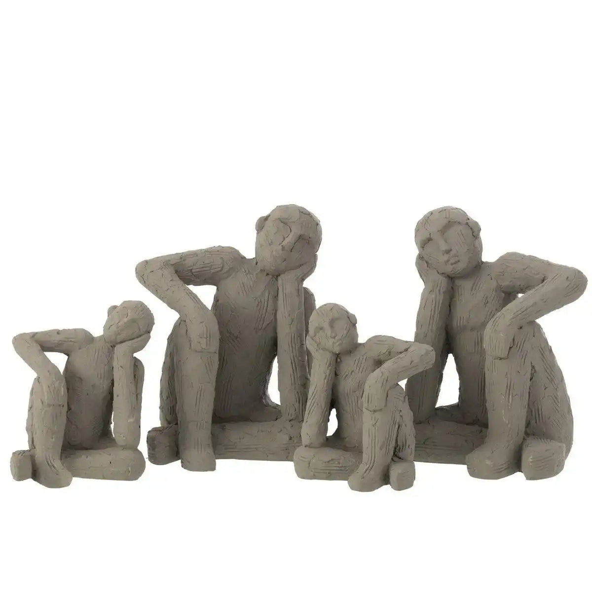 J-Line Set mit 2 Buchstützen, sitzend, Zementgrau, groß - HomeDesign Knaus