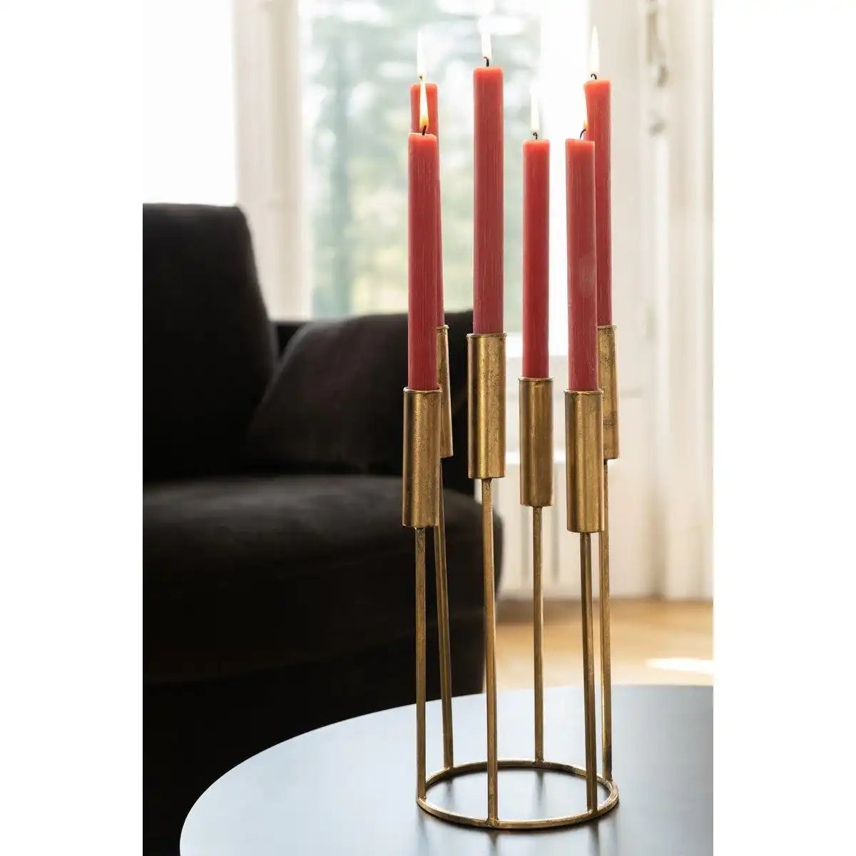 J-Line Set mit 2 Kerzenhaltern Pierre Iron Gold - HomeDesign Knaus