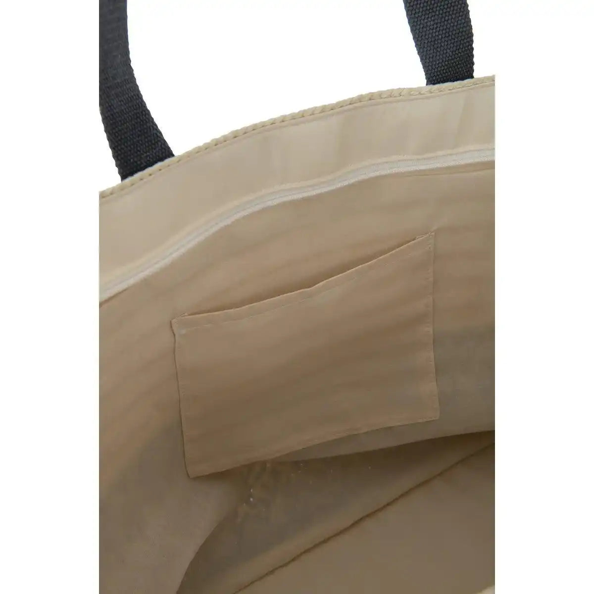 J-Line Set mit 2 Taschen + Hutmustern, Papier/Baumwolle, Beige/Schwarz - HomeDesign Knaus