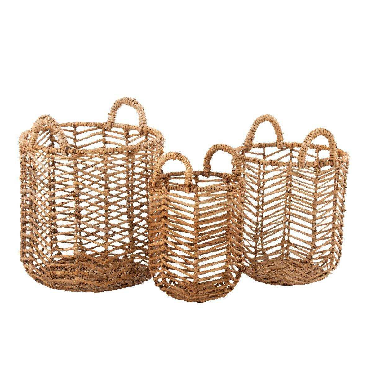 J-Line Set mit 3 Bananenkörben – Holz/Jute – Natur - HomeDesign Knaus