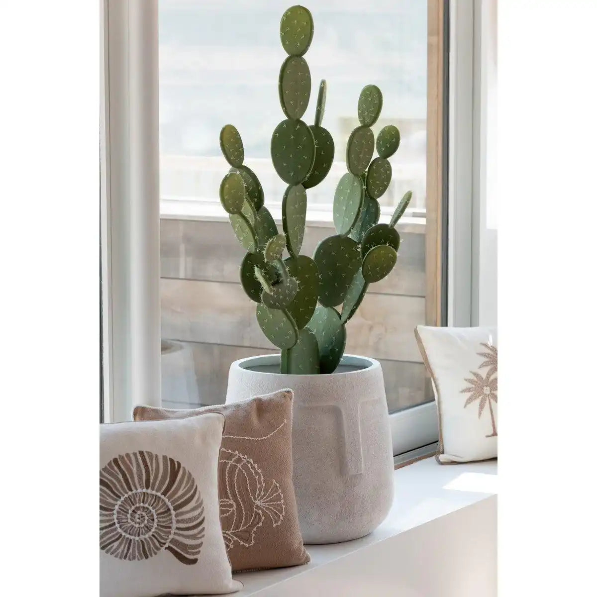 J-Line Set mit 3 Blumentöpfen aus Moai-Ton, Weiß - HomeDesign Knaus
