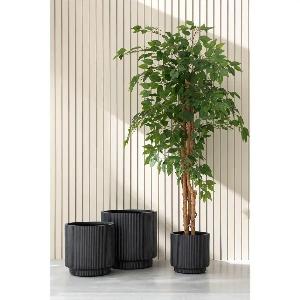 J-Line Set mit 3 Blumentöpfen Misty Clay Black - HomeDesign Knaus