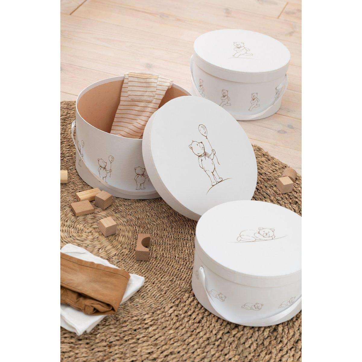 J-Line Set mit 3 Boxen Beer Rond – Karton/Schilf – weiß - HomeDesign Knaus