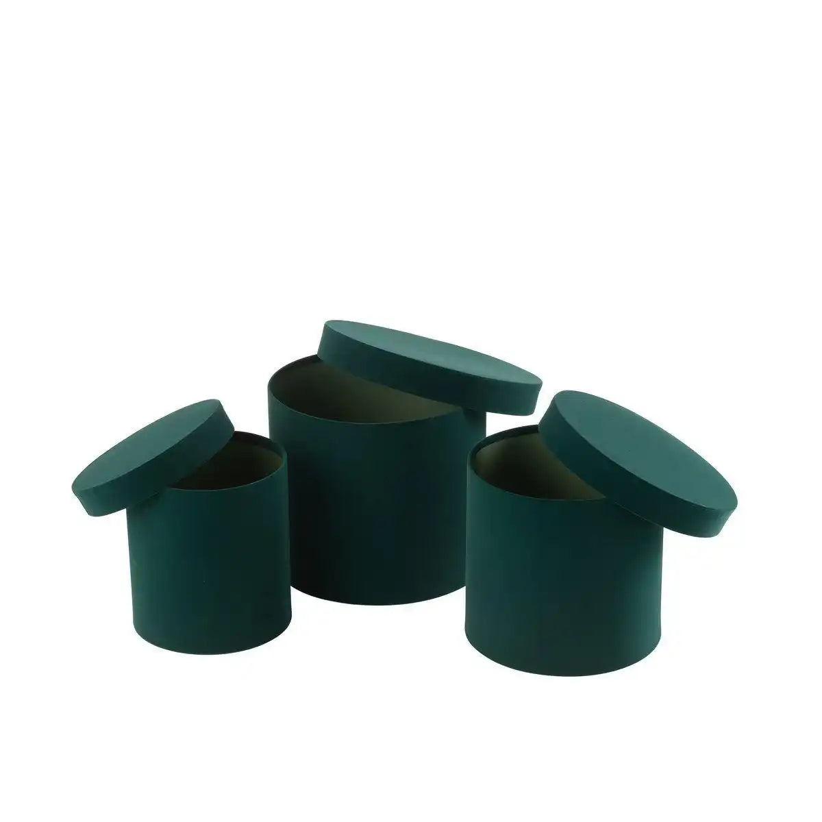 J-Line Set mit 3 Boxen, rund, Samtpapier, Grün - HomeDesign Knaus
