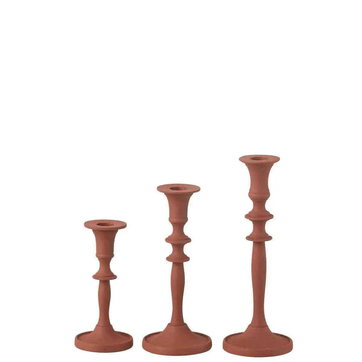 J-Line Set mit 3 Kerzenhaltern, klassisches Aluminium, Rost - HomeDesign Knaus