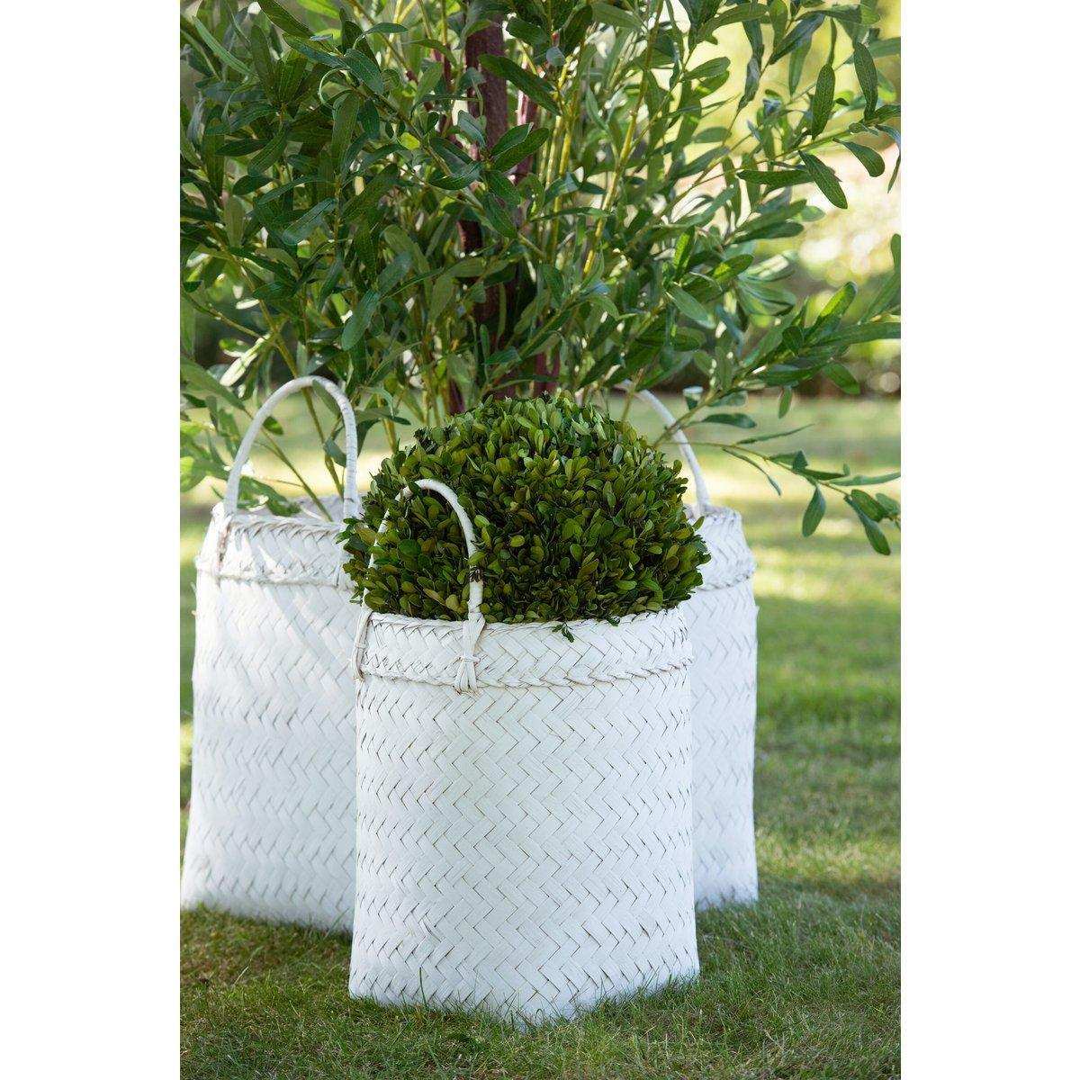 J-Line Set mit 3 Körben Quadratisch – Rattan – Weiß - HomeDesign Knaus