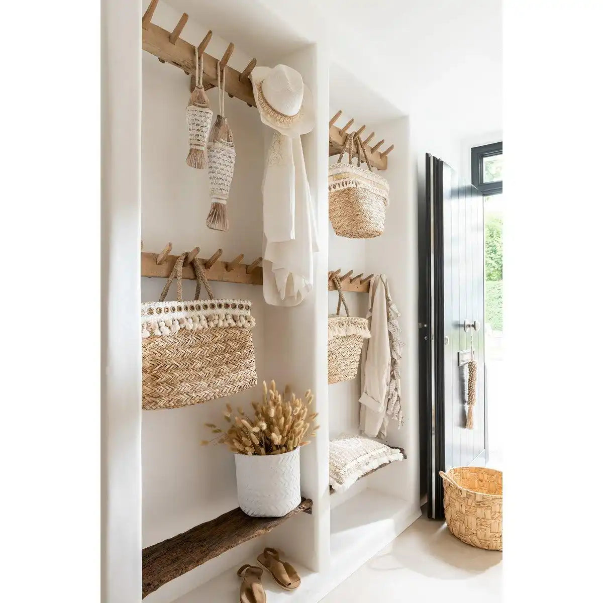 J-Line Set mit 3 Körben, rund, Wasserhyazinthe, natürlich - HomeDesign Knaus