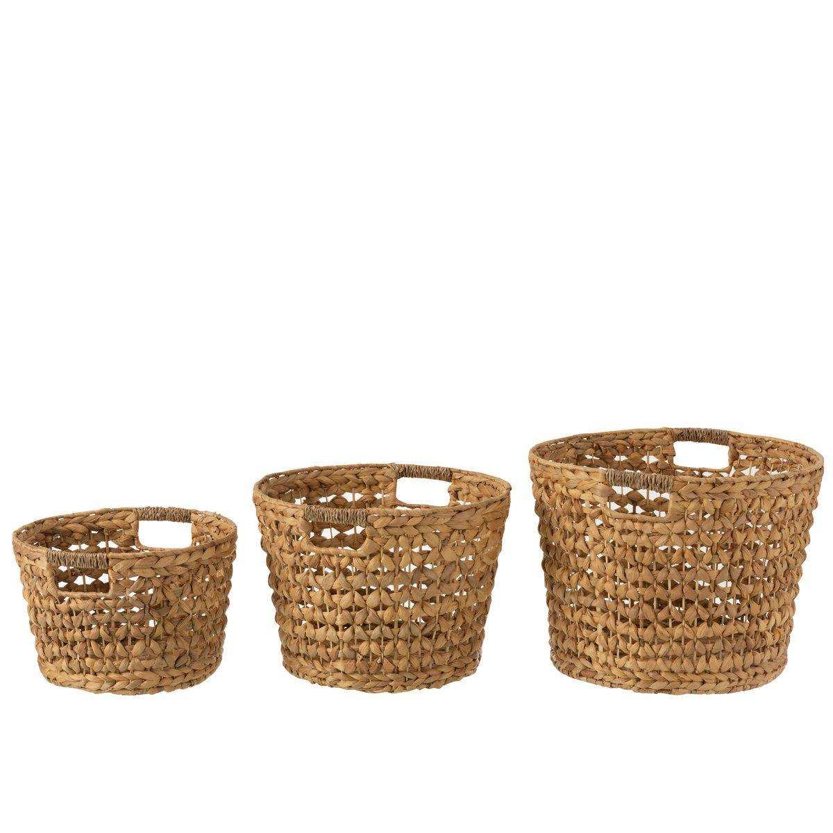 J-Line Set mit 3 Körben – Wasserhyazinthe – Natur - HomeDesign Knaus