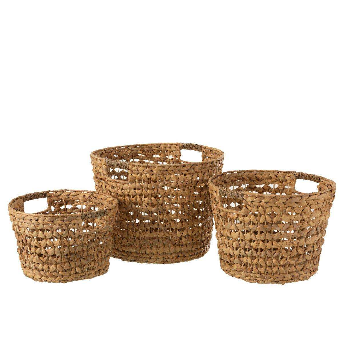 J-Line Set mit 3 Körben – Wasserhyazinthe – Natur - HomeDesign Knaus