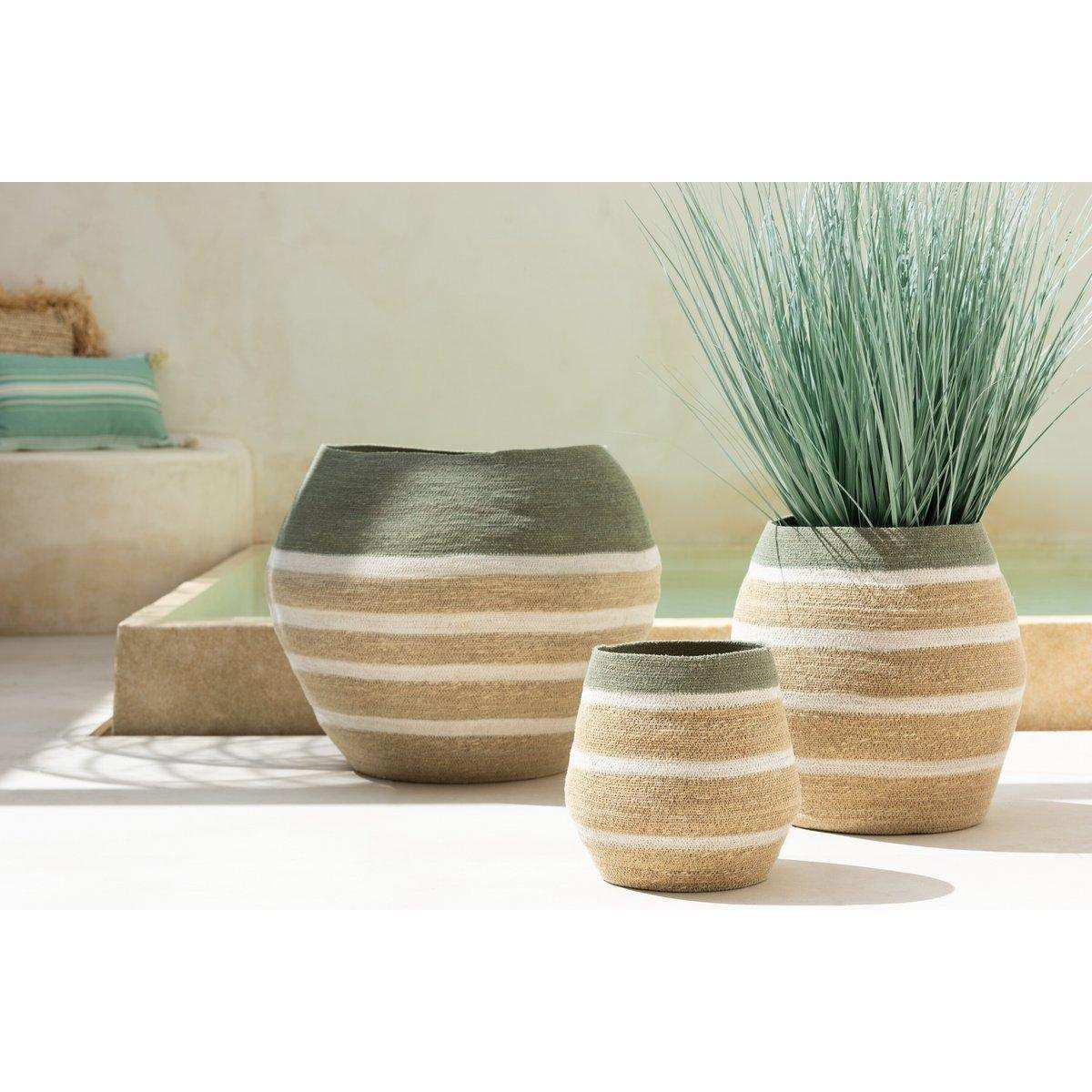 J-Line Set mit 3 Korbstreifen, Seegrasgrün/Natur - HomeDesign Knaus