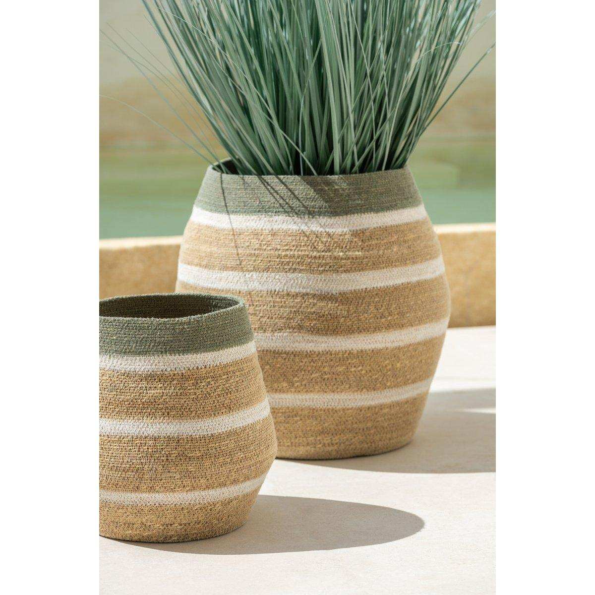 J-Line Set mit 3 Korbstreifen, Seegrasgrün/Natur - HomeDesign Knaus