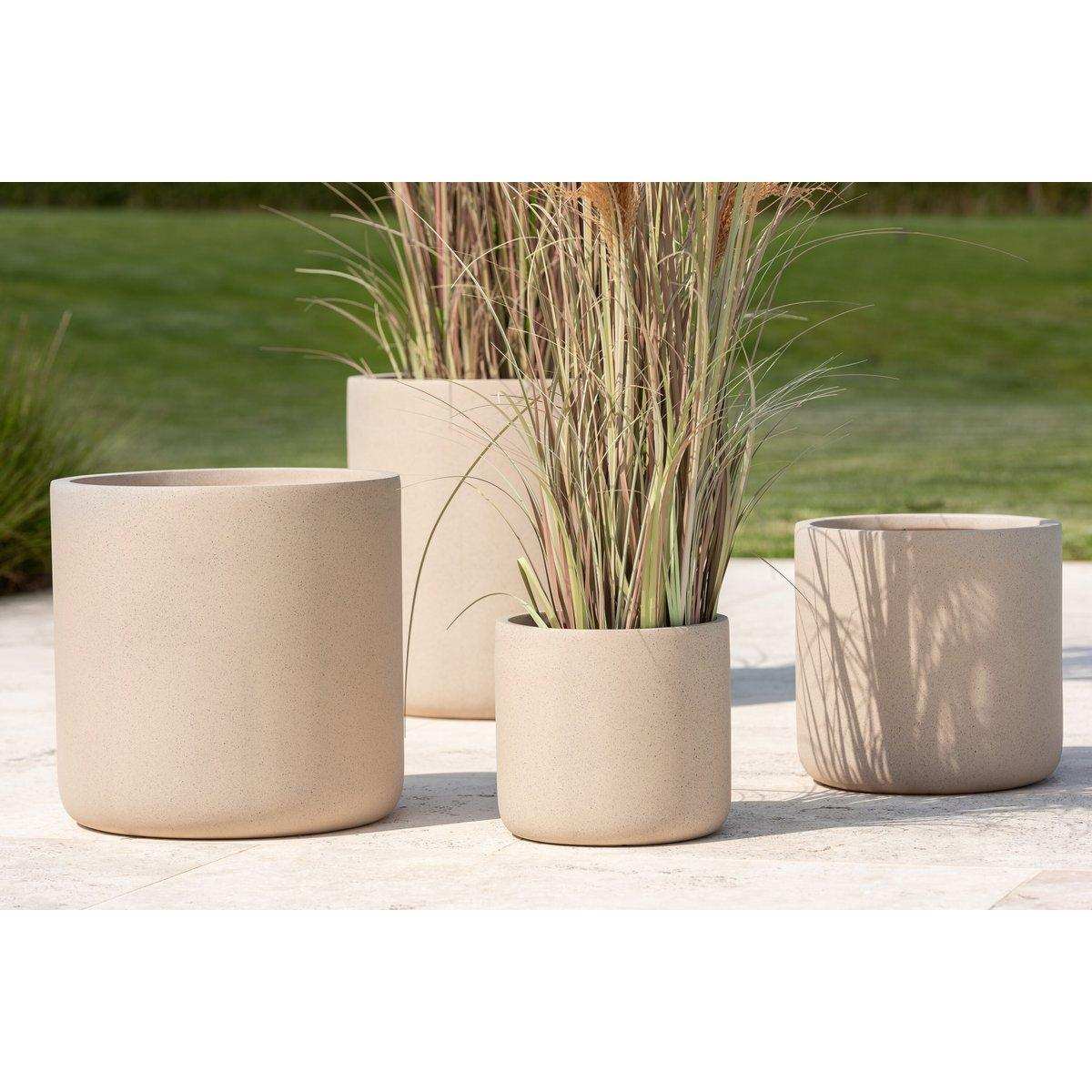 J-Line Set mit 4 Blumentöpfen Dune Clay Elfenbein - HomeDesign Knaus