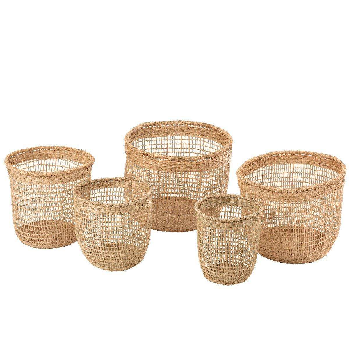 J-Line Set mit 5 Körben Oasis Seagrass Light Natural - HomeDesign Knaus