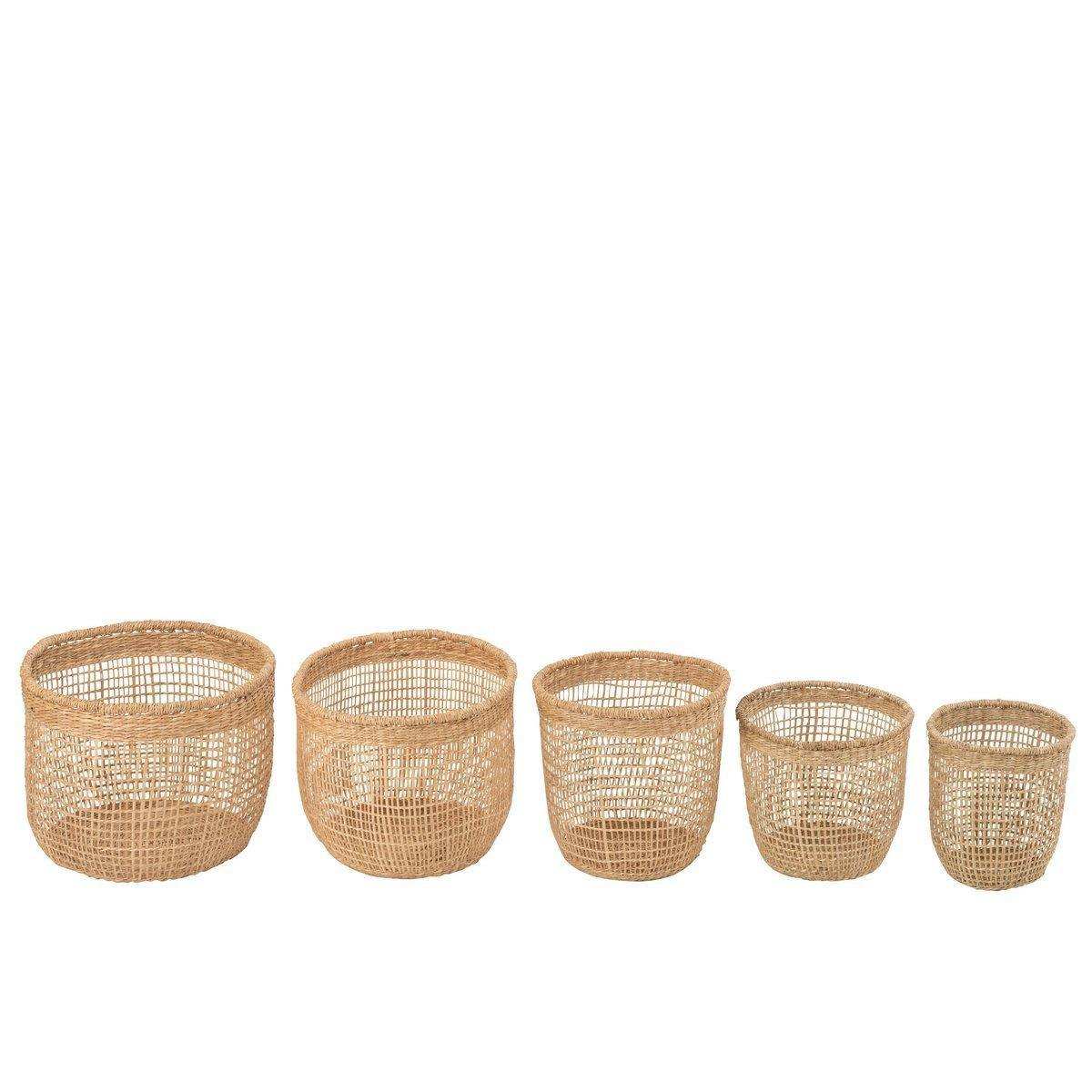 J-Line Set mit 5 Körben Oasis Seagrass Light Natural - HomeDesign Knaus