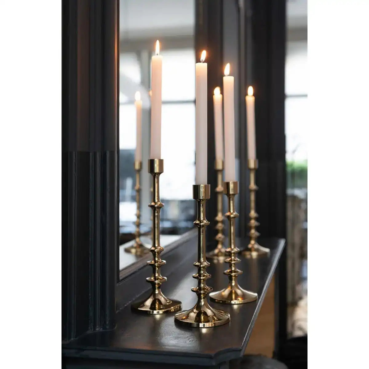 J-Line Set mit zwei Kerzenständern Neo Aluminium Gold - HomeDesign Knaus