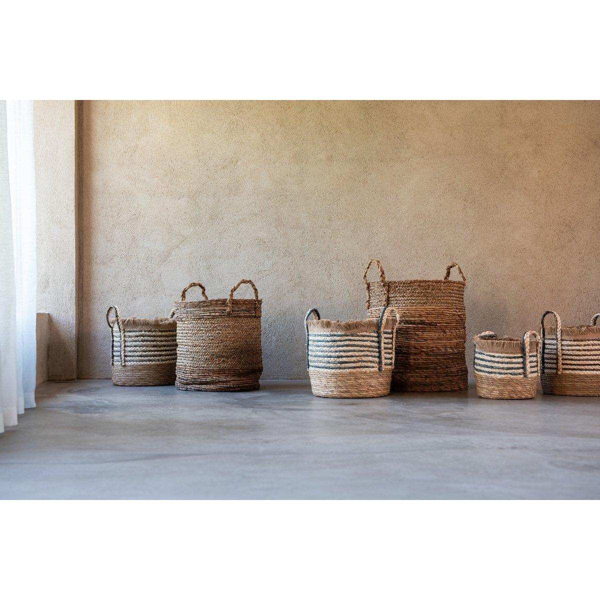 J-Line-Set von 3 Blumentöpfen Reed/Plastik Naturel/Braun - HomeDesign Knaus