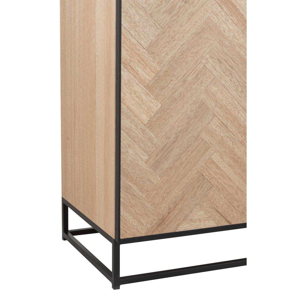 J-Line Sideboard 4 Türen Zickzack – Holz/Metall – Natur/Schwarz - HomeDesign Knaus