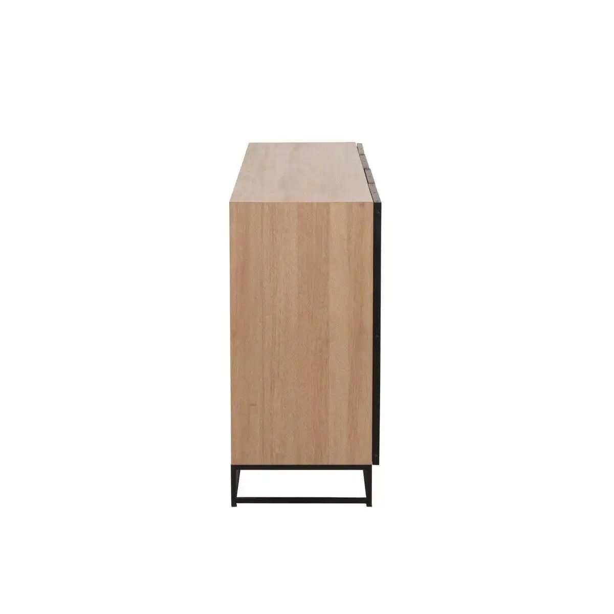 J-Line Sideboard 4 Türen Zickzack – Holz/Metall – Natur/Schwarz - HomeDesign Knaus