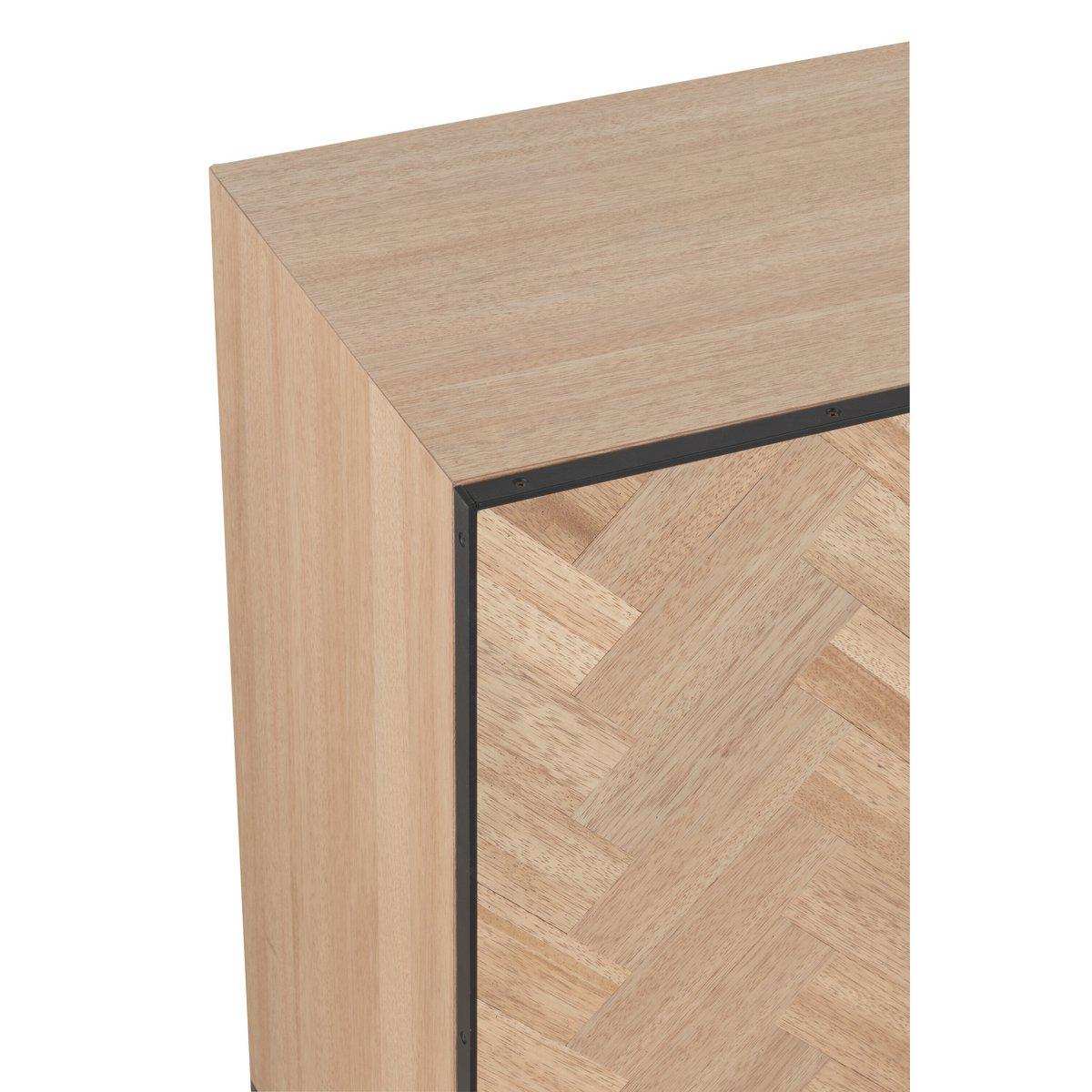 J-Line Sideboard 4 Türen Zickzack – Holz/Metall – Natur/Schwarz - HomeDesign Knaus