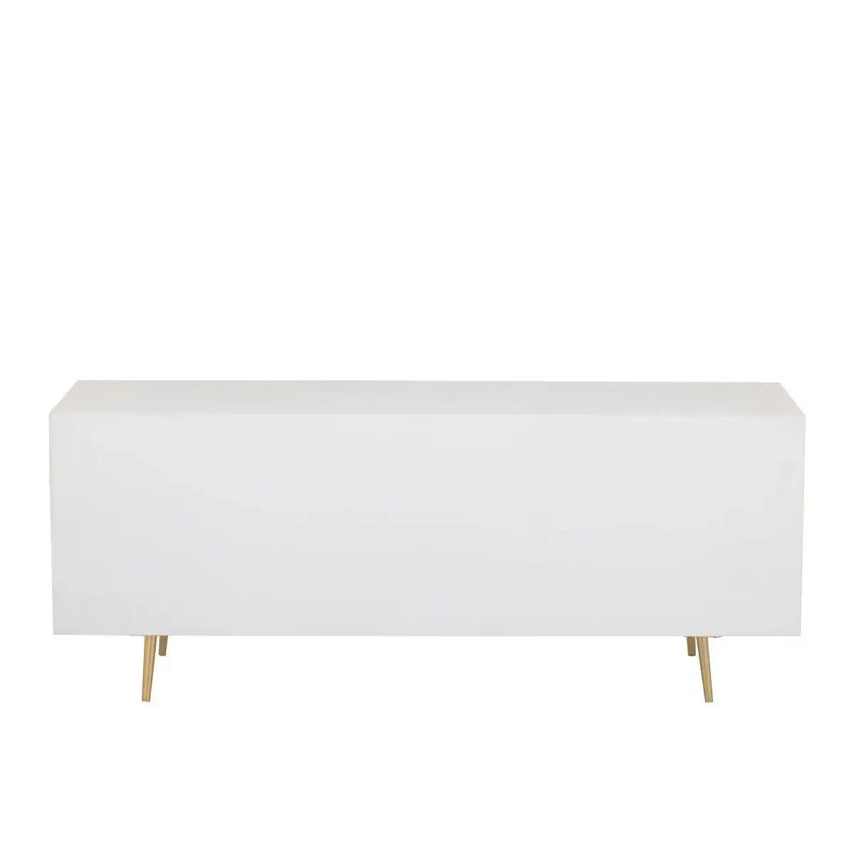 J-Line Sideboard Lines 4 Schubladen 2 Türen – Holz/Metall – Weiß/Gold - HomeDesign Knaus