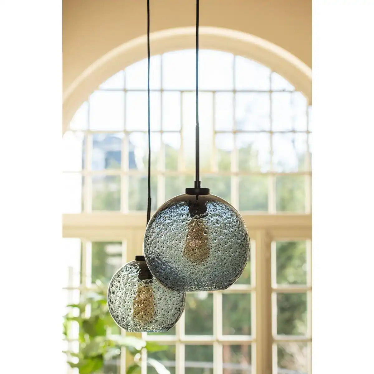 J-Line Speckel Bol Hängelampe - Glas - Grau - S - HomeDesign Knaus