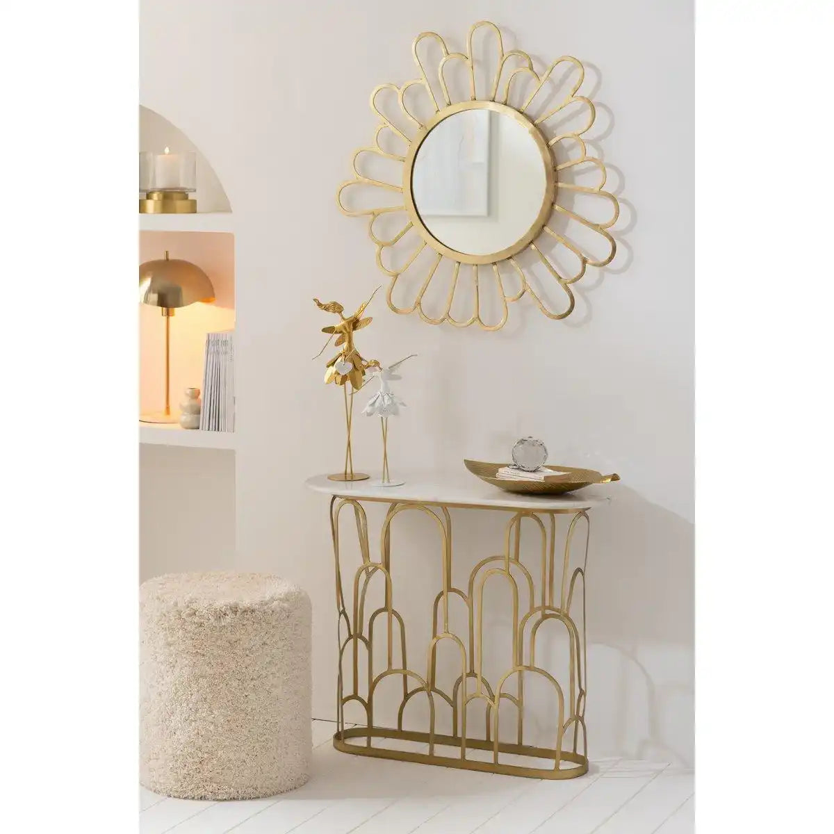 J-Line Spiegel Blume Metall/Spiegel Gold - HomeDesign Knaus