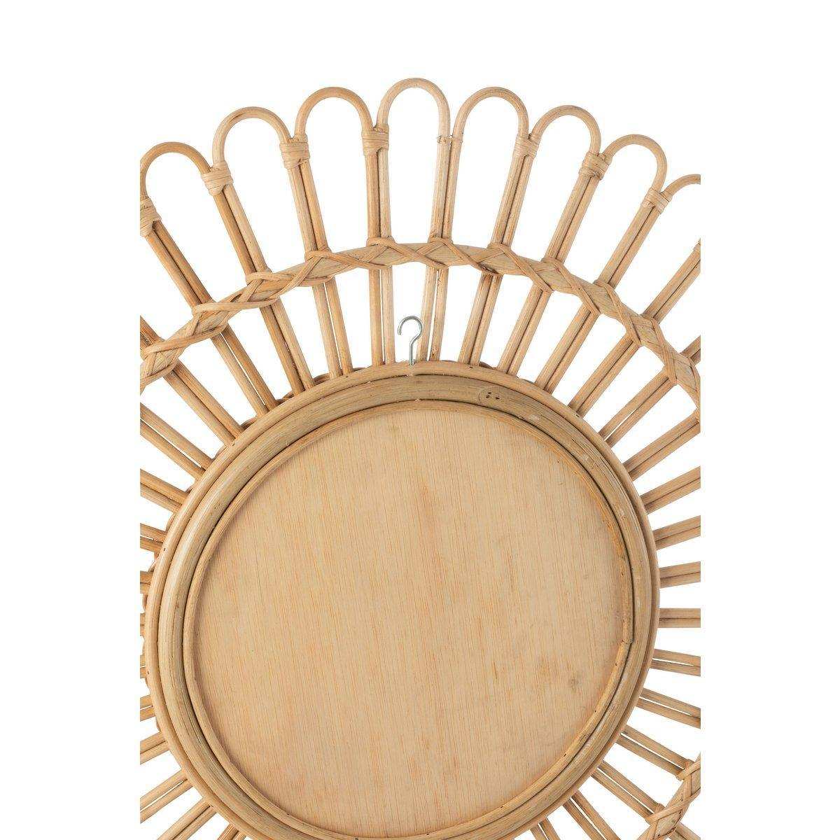 J-Line Spiegel Ellen Rond - rotan - natur - klein - HomeDesign Knaus