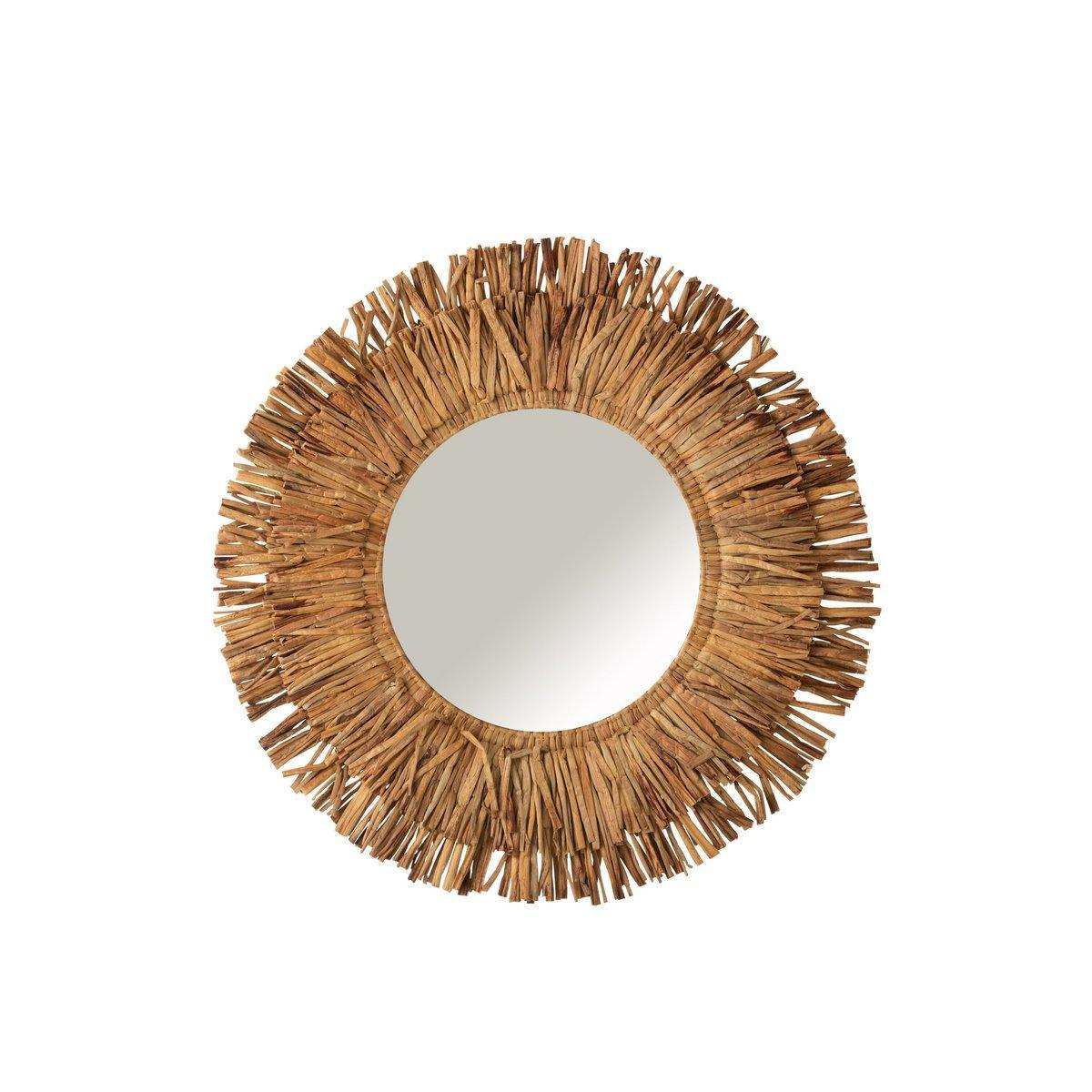 J-Line Spiegel Maurice Rond – Jute – Braun – groß - HomeDesign Knaus