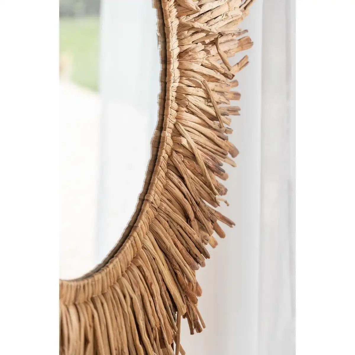 J-Line Spiegel Maurice Rond – Jute – Braun – groß - HomeDesign Knaus