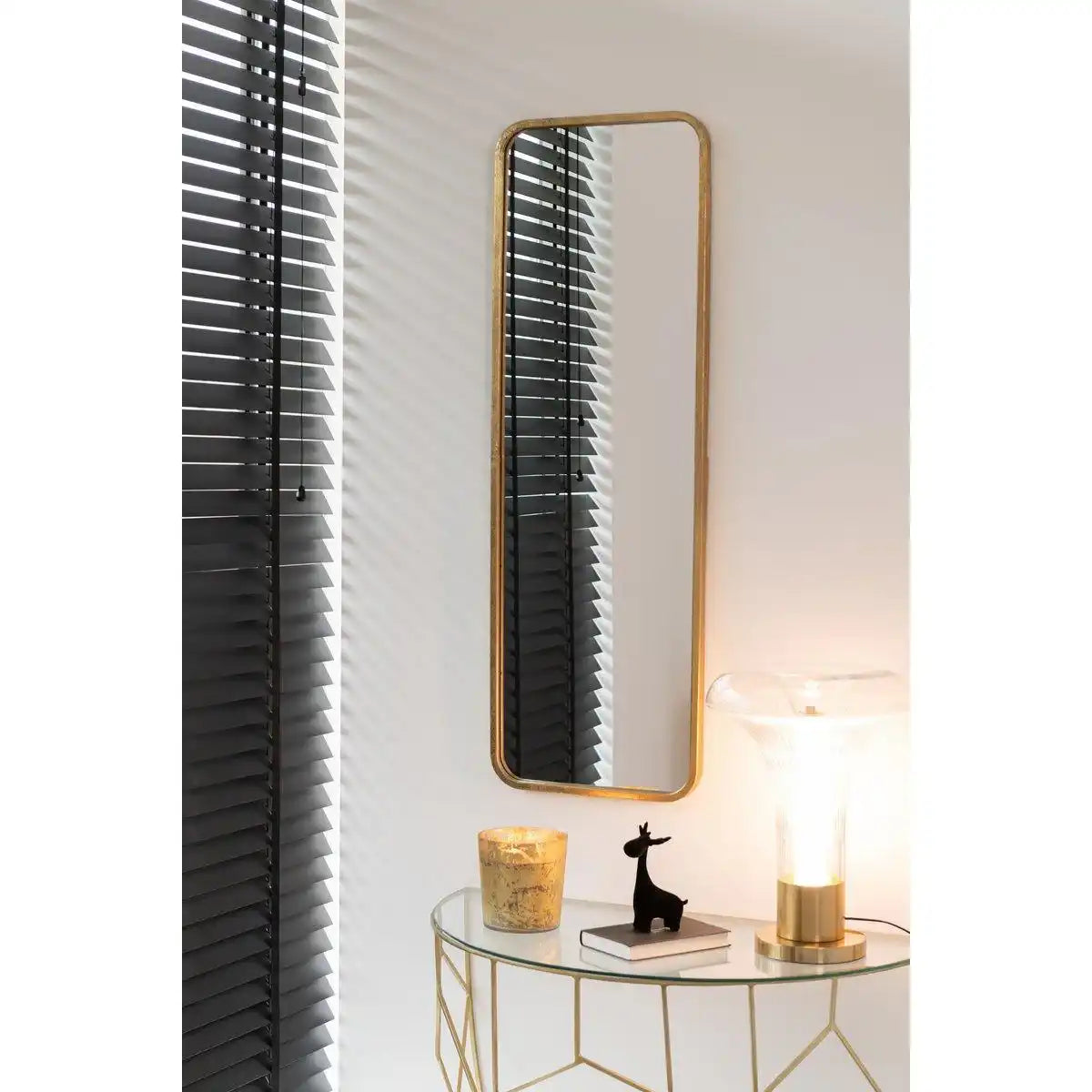 J-Line Spiegel Mona Rechteckig Eisen/Glas Gold - HomeDesign Knaus